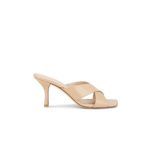 New Stuart Weitzman Dayna Slide 75 in Adobe tan cream sandal heels leather